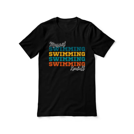 Personalized Swimming Swimming Swimming Shirt With Mascot and Swimmer Name on a Unisex T-Shirt