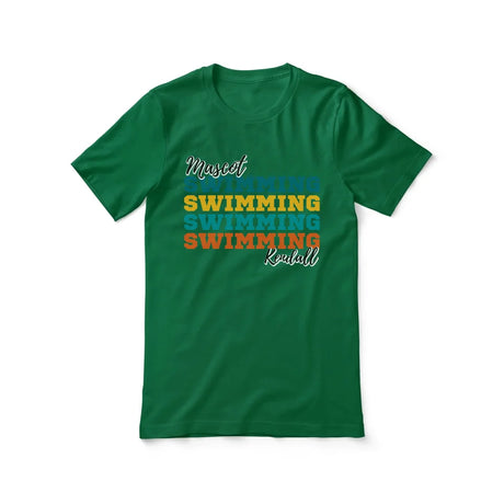 Personalized Swimming Swimming Swimming Shirt With Mascot and Swimmer Name on a Unisex T-Shirt