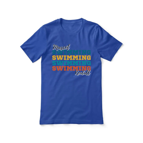 Personalized Swimming Swimming Swimming Shirt With Mascot and Swimmer Name on a Unisex T-Shirt