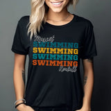 Personalized Swimming Swimming Swimming Shirt With Mascot and Swimmer Name on a Unisex T-Shirt