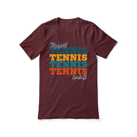 Personalized Tennis Tennis Tennis Shirt With Mascot and Tennis Player Name on a Unisex T-Shirt