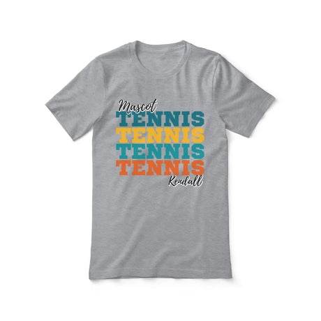 Personalized Tennis Tennis Tennis Shirt With Mascot and Tennis Player Name on a Unisex T-Shirt