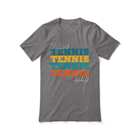 Personalized Tennis Tennis Tennis Shirt With Mascot and Tennis Player Name on a Unisex T-Shirt