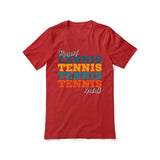 Personalized Tennis Tennis Tennis Shirt With Mascot and Tennis Player Name on a Unisex T-Shirt