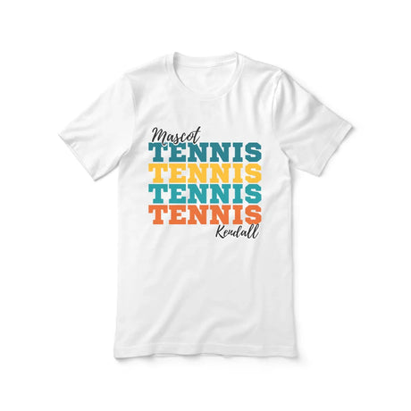 Personalized Tennis Tennis Tennis Shirt With Mascot and Tennis Player Name on a Unisex T-Shirt