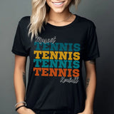 Personalized Tennis Tennis Tennis Shirt With Mascot and Tennis Player Name on a Unisex T-Shirt