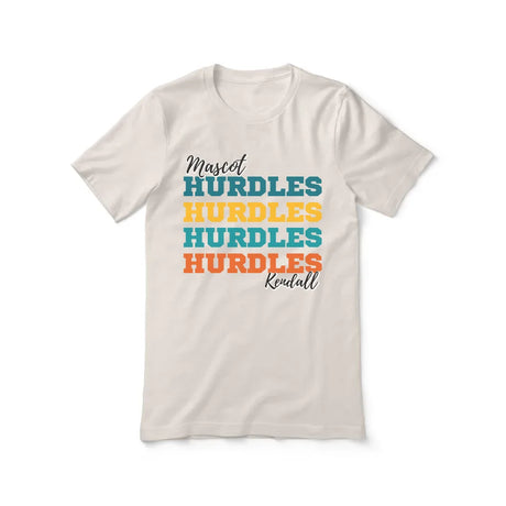 Personalized Hurdles Hurdles Hurdles Shirt With Mascot and Hurdler Name on a Unisex T-Shirt