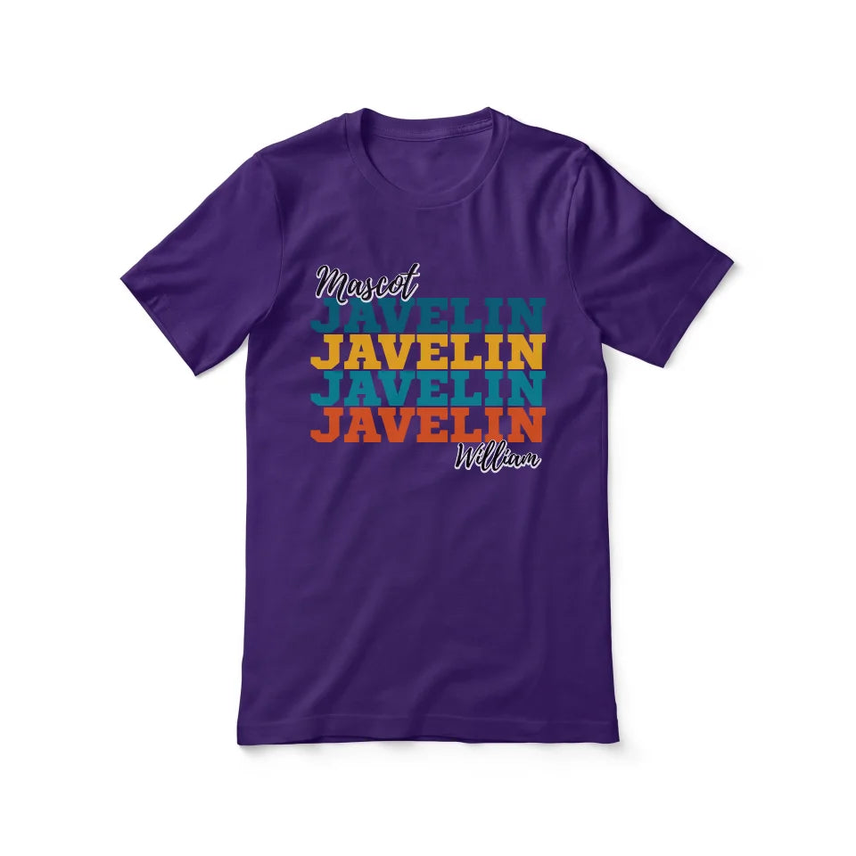 Personalized Javelin Javelin Javelin Shirt With Mascot and Javelin Thrower Name on a Unisex T-Shirt