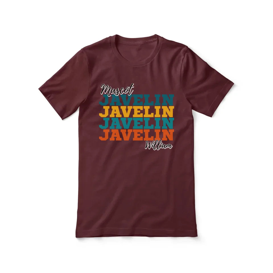 Personalized Javelin Javelin Javelin Shirt With Mascot and Javelin Thrower Name on a Unisex T-Shirt