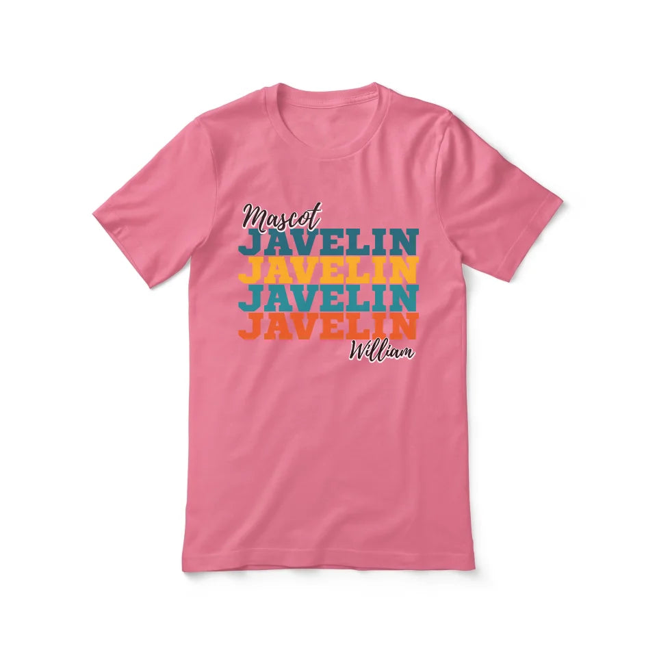 Personalized Javelin Javelin Javelin Shirt With Mascot and Javelin Thrower Name on a Unisex T-Shirt