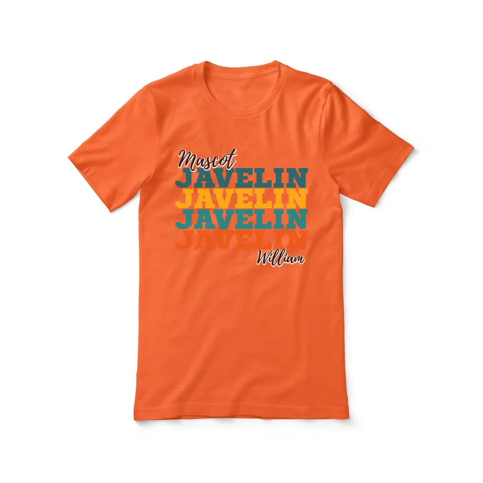 Personalized Javelin Javelin Javelin Shirt With Mascot and Javelin Thrower Name on a Unisex T-Shirt