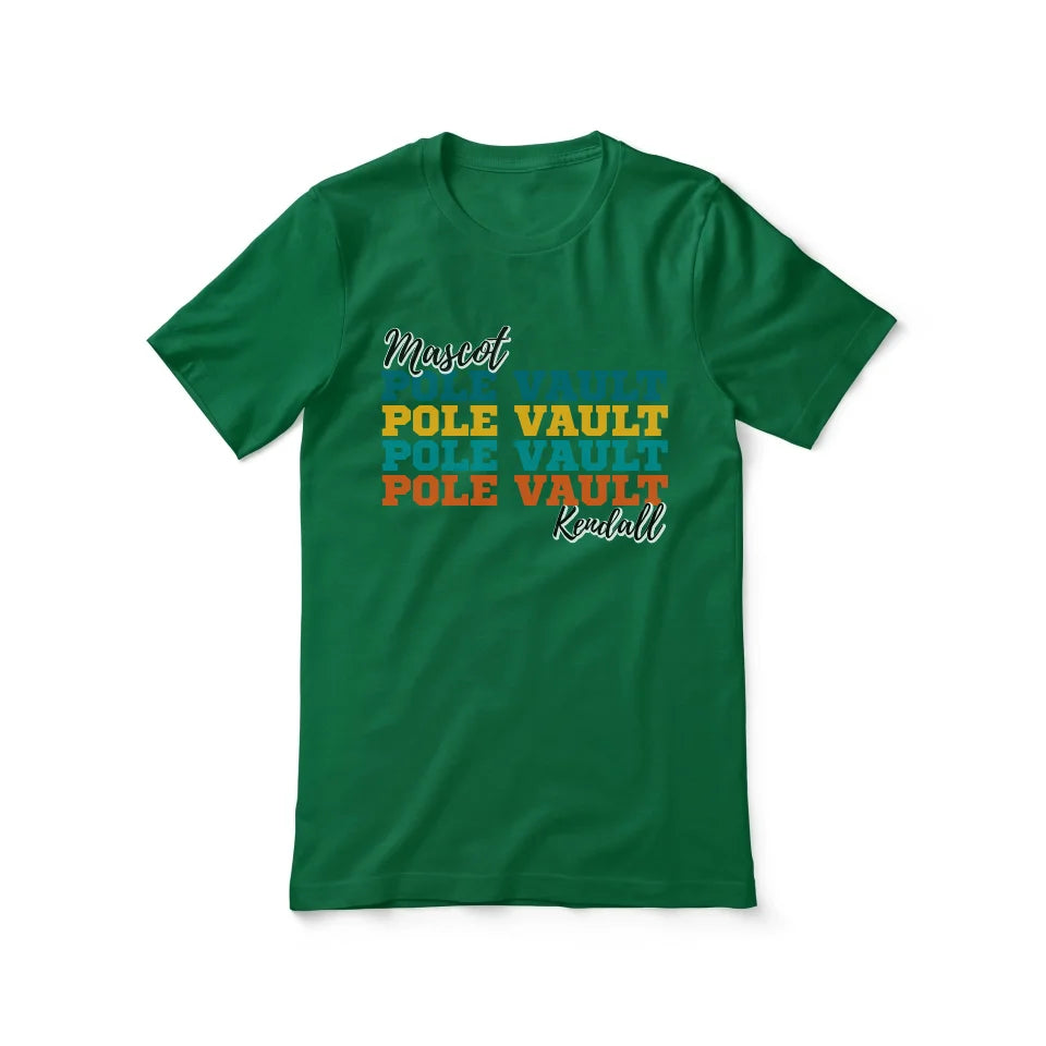 Personalized Pole Vault Pole Vault Pole Vault Shirt With Mascot and Pole Vaulter Name on a Unisex T-Shirt