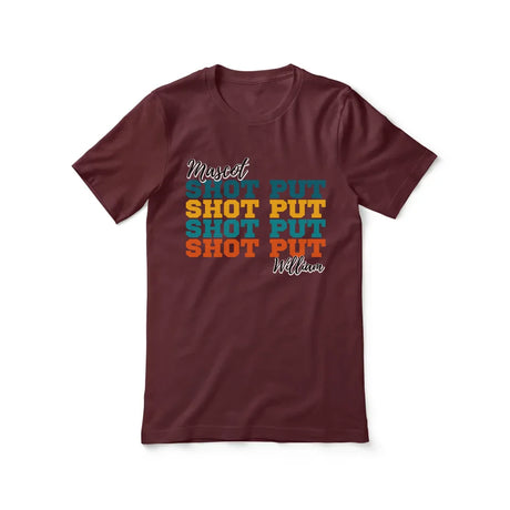 Personalized Shot put Shot put Shot put Shirt With Mascot and Shot putter Name on a Unisex T-Shirt