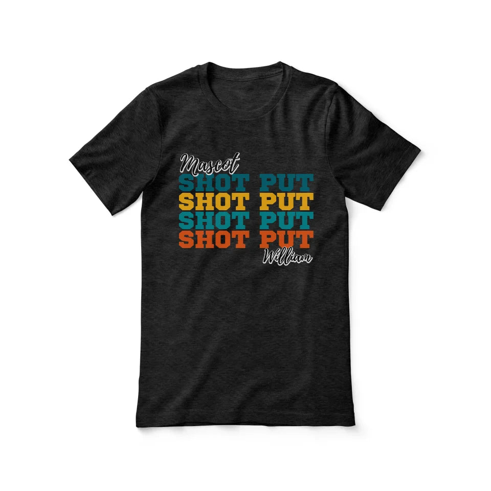 Personalized Shot put Shot put Shot put Shirt With Mascot and Shot putter Name on a Unisex T-Shirt