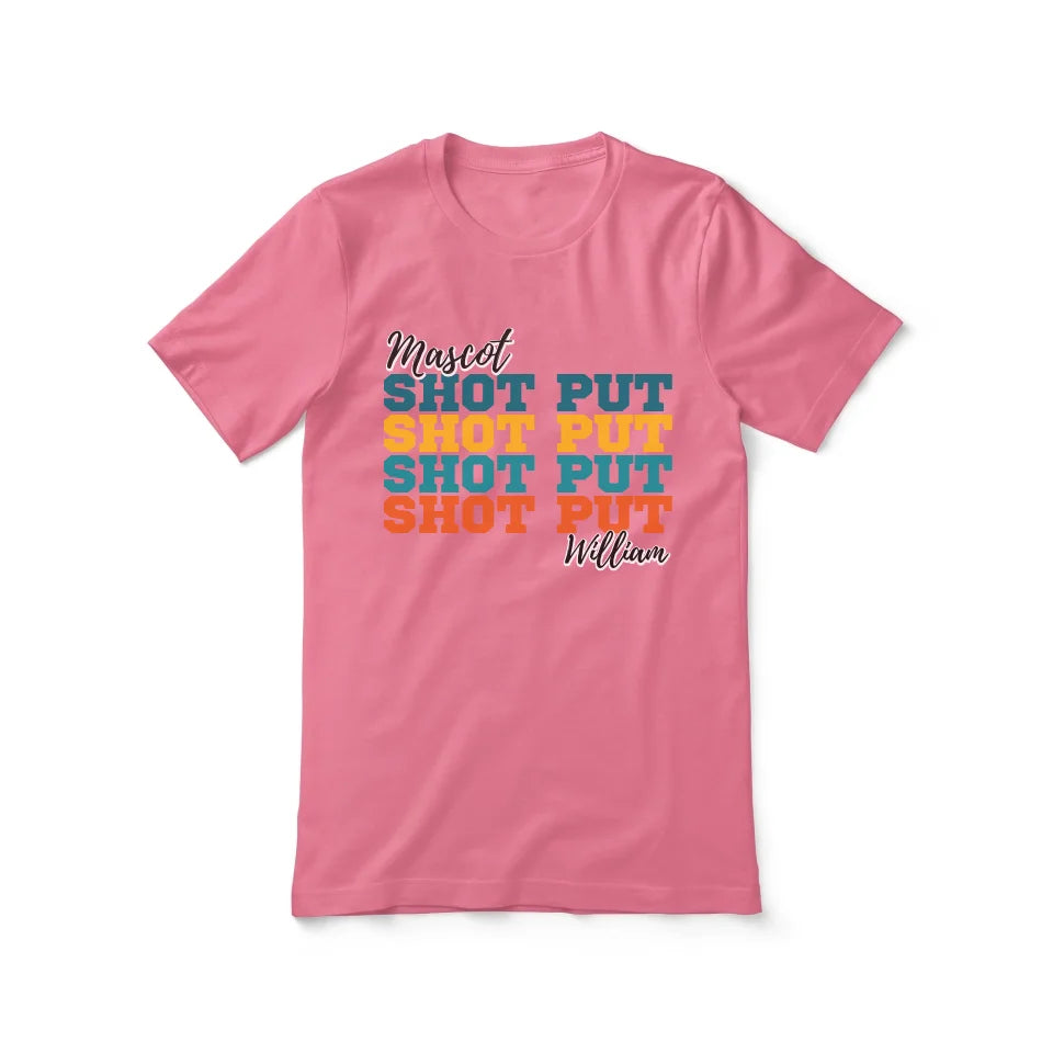 Personalized Shot put Shot put Shot put Shirt With Mascot and Shot putter Name on a Unisex T-Shirt