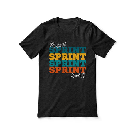 Personalized Sprint Sprint Sprint Shirt With Mascot and Sprinter Name on a Unisex T-Shirt