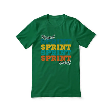 Personalized Sprint Sprint Sprint Shirt With Mascot and Sprinter Name on a Unisex T-Shirt