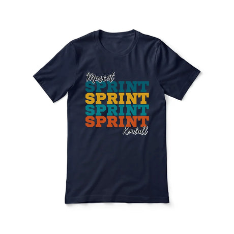 Personalized Sprint Sprint Sprint Shirt With Mascot and Sprinter Name on a Unisex T-Shirt