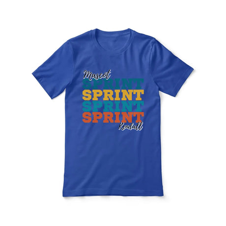 Personalized Sprint Sprint Sprint Shirt With Mascot and Sprinter Name on a Unisex T-Shirt