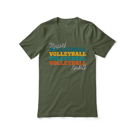 Personalized Volleyball Volleyball Volleyball Shirt With Mascot and Volleyball Player Name on a Unisex T-Shirt