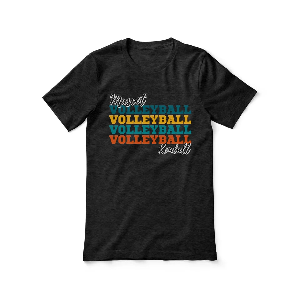 Personalized Volleyball Volleyball Volleyball Shirt With Mascot and Volleyball Player Name on a Unisex T-Shirt