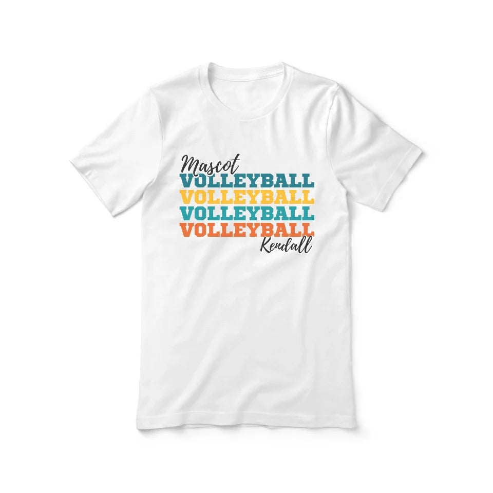 Personalized Volleyball Volleyball Volleyball Shirt With Mascot and Volleyball Player Name on a Unisex T-Shirt