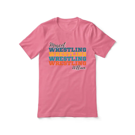 Personalized Wrestling Wrestling Wrestling Shirt With Mascot and Wrestler Name on a Unisex T-Shirt