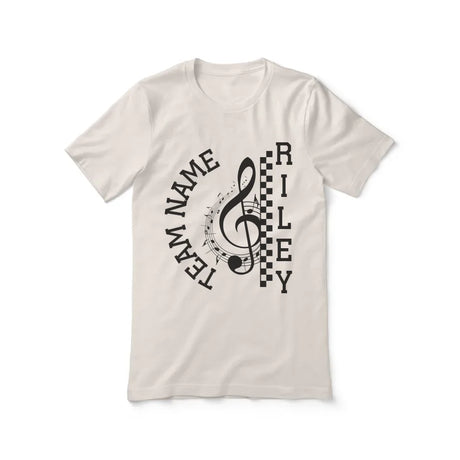 Personalized Band Shirt With Team and Musician Name on a Unisex T-Shirt