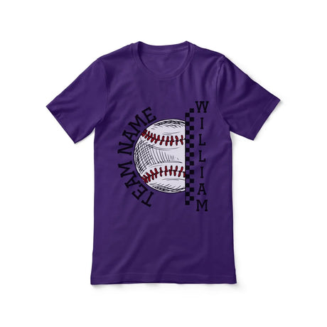 Personalized Baseball Shirt With Team and Baseball Player Name on a Unisex T-Shirt