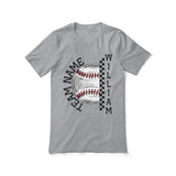 Personalized Baseball Shirt With Team and Baseball Player Name on a Unisex T-Shirt