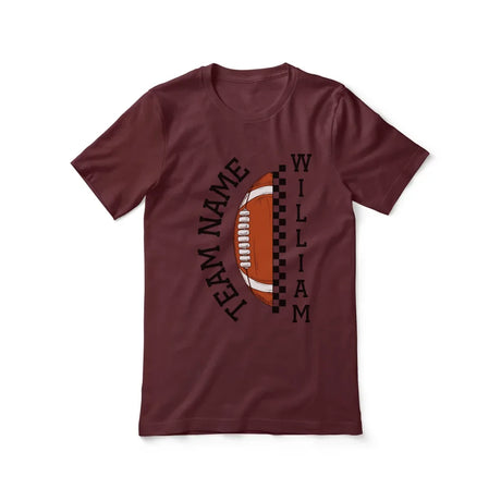 Personalized Football Shirt With Team and Football Player Name on a Unisex T-Shirt