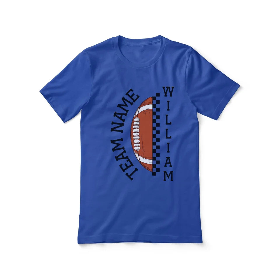 Personalized Football Shirt With Team and Football Player Name on a Unisex T-Shirt