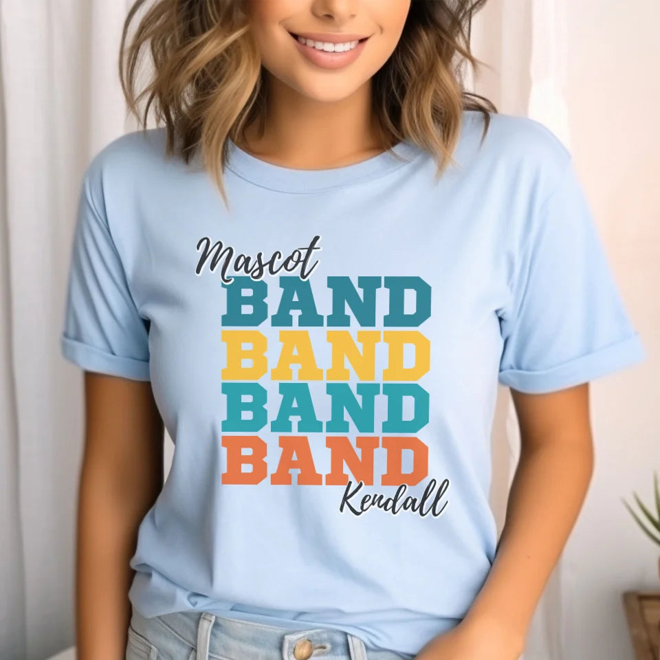 Personalized Band Band Band Shirt With Mascot and Musician Name on a Unisex T-Shirt