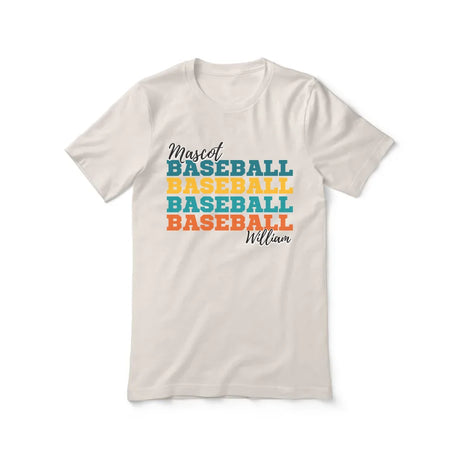 Personalized Baseball Baseball Baseball Shirt With Mascot and Baseball Player Name on a Unisex T-Shirt