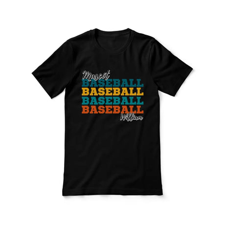 Personalized Baseball Baseball Baseball Shirt With Mascot and Baseball Player Name on a Unisex T-Shirt