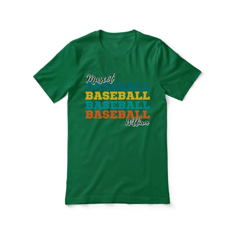 Personalized Baseball Baseball Baseball Shirt With Mascot and Baseball Player Name on a Unisex T-Shirt