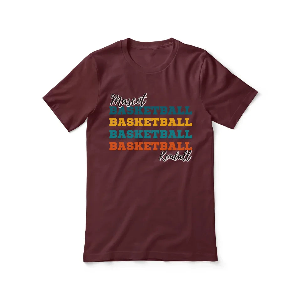 Personalized Basketball Basketball Basketball Shirt With Mascot and Basketball Player Name on a Unisex T-Shirt