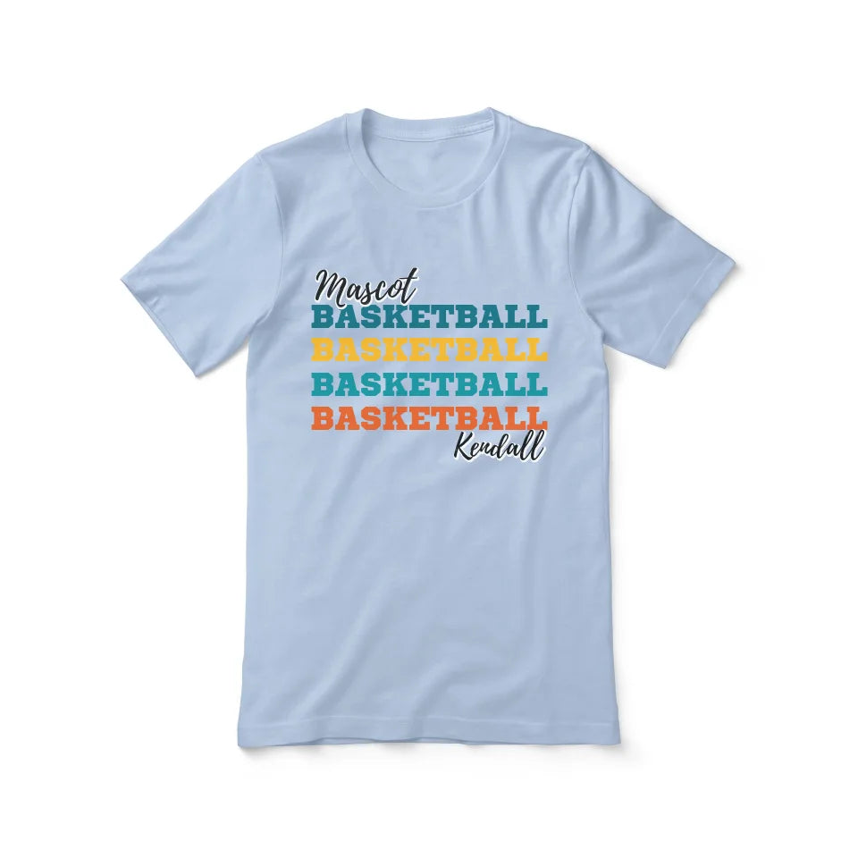 Personalized Basketball Basketball Basketball Shirt With Mascot and Basketball Player Name on a Unisex T-Shirt