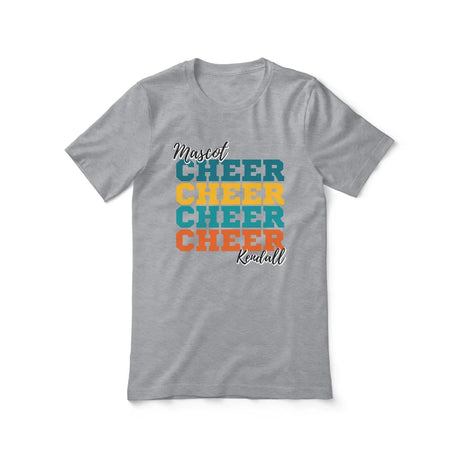 Personalized Cheer Cheer Cheer Shirt With Mascot and Cheerleader Name on a Unisex T-Shirt