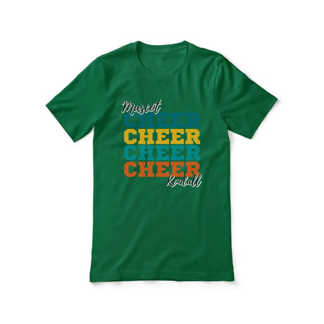 Personalized Cheer Cheer Cheer Shirt With Mascot and Cheerleader Name on a Unisex T-Shirt