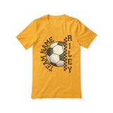 Personalized Soccer Shirt With Team and Soccer Player Name on a Unisex T-Shirt