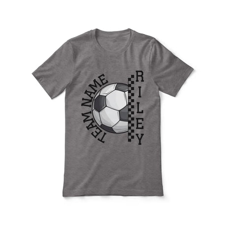 Personalized Soccer Shirt With Team and Soccer Player Name on a Unisex T-Shirt