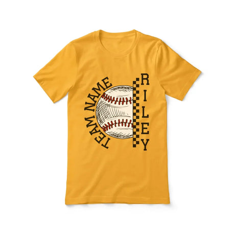 Personalized Softball Shirt With Team and Softball Player Name on a Unisex T-Shirt