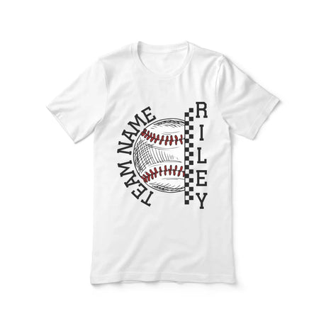 Personalized Softball Shirt With Team and Softball Player Name on a Unisex T-Shirt