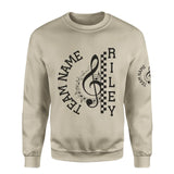 Personalized Band on a Sweatshirt With Team and Musician Name on a Sweatshirt