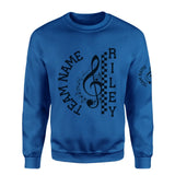 Personalized Band on a Sweatshirt With Team and Musician Name on a Sweatshirt