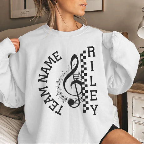 Personalized Band on a Sweatshirt With Team and Musician Name on a Sweatshirt