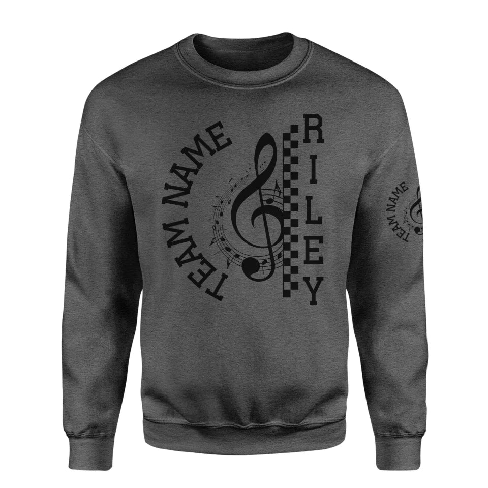 Personalized Band on a Sweatshirt With Team and Musician Name on a Sweatshirt