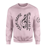 Personalized Band on a Sweatshirt With Team and Musician Name on a Sweatshirt