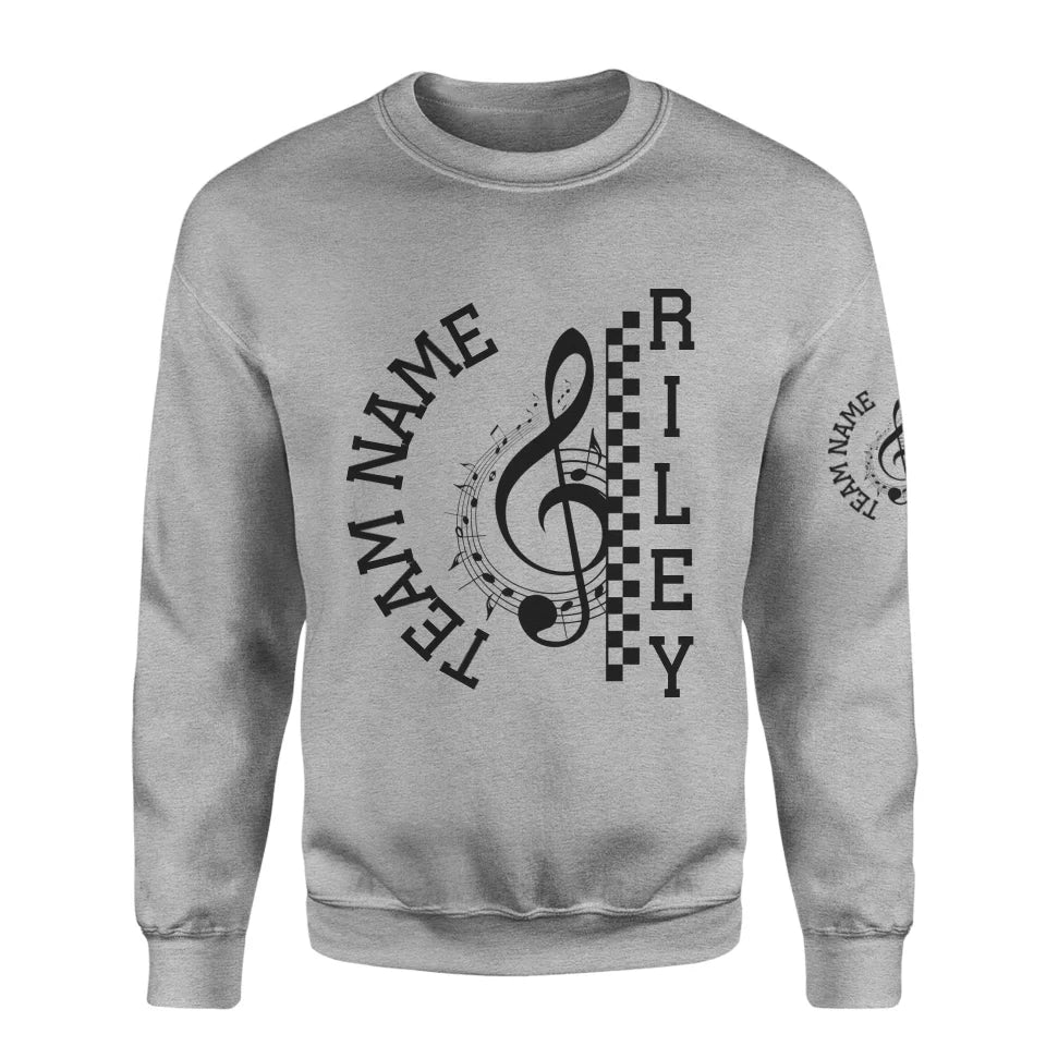 Personalized Band on a Sweatshirt With Team and Musician Name on a Sweatshirt